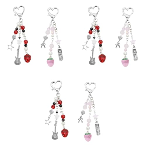 ZORBES® Cute Keychain Charms Aesthetic Y2K Keychain Accessories Beaded Acrylic Sweet Strawberry Charm ZORBES® Cute Keychain Charms Aesthetic Y2K Keychain Accessories Beaded Acrylic Sweet Strawberry Charm